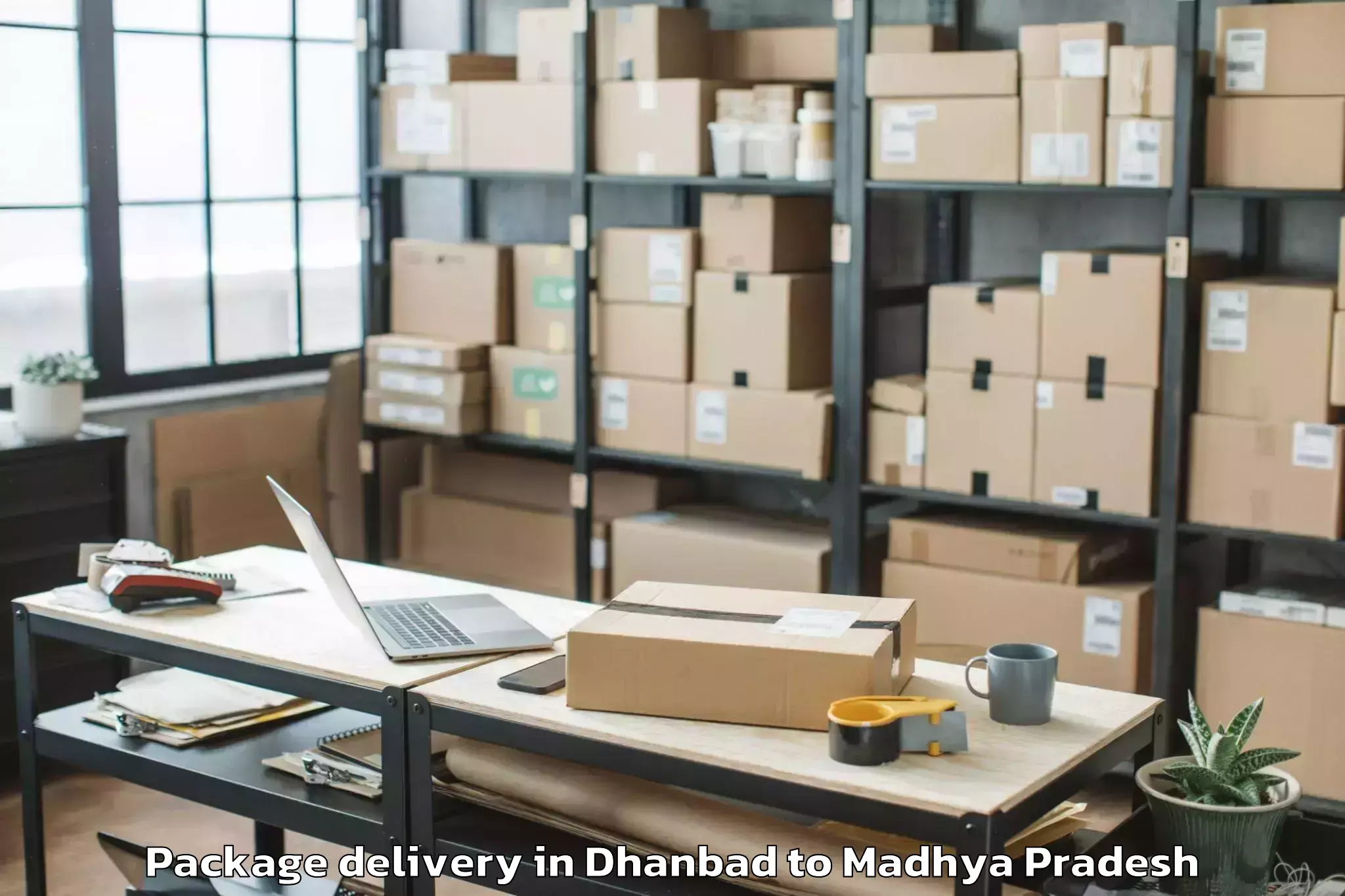 Trusted Dhanbad to Suwasara Package Delivery